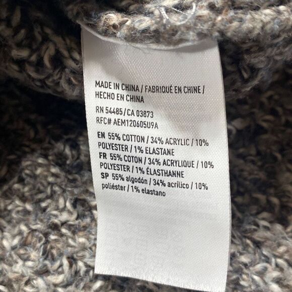 AEO amazingly soft chunky knit oversized marled side slit crew sweater small gre - Picture 11 of 13